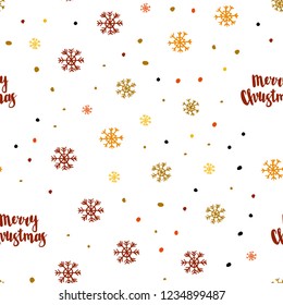 Dark Orange vector seamless layout with bright snowflakes. Colorful snowflakes with gradient on abstract background. Design for textile, fabric, wallpapers.