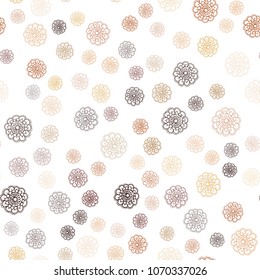 Dark Orange vector seamless natural abstract background. flowers on elegant natural pattern with gradient. Pattern for colorful books and pages for kids.