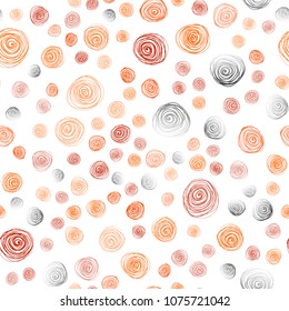 Dark Orange vector seamless natural abstract design. Colorful abstract illustration with flowers in doodle style. Completely new design for your business.