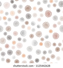Dark Orange vector seamless natural elegant artwork. Modern geometrical abstract illustration with flowers. Pattern for heads of websites and designs.