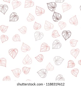 Dark Orange vector seamless natural background with leaves. Doodle illustration of leaves in Origami style with gradient. Template for business cards, websites.