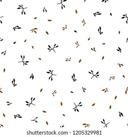 Dark Orange vector seamless natural background with leaves. leaves on elegant natural pattern with gradient. Pattern for design of window blinds, curtains.