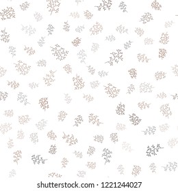 Dark Orange vector seamless natural background with leaves, branches. Leaves and branches with gradient on white background. Trendy design for wallpaper, fabric makers.