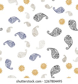 Dark Orange vector seamless natural pattern with leaves and flowers. Brand new colored illustration with leaves and flowers. Template for business cards, websites.