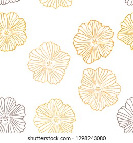 Dark Orange vector seamless natural pattern with flowers. Creative illustration in blurred style with flowers. Texture for window blinds, curtains.