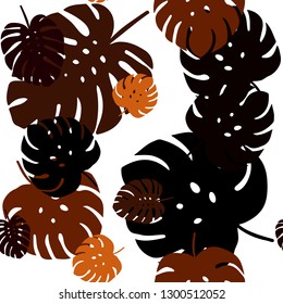 Dark Orange vector seamless natural artwork with leaves. Blurred decorative design in Indian style with leaves. Design for wallpaper, fabric makers.