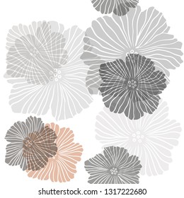 Dark Orange vector seamless natural background with flowers. Colorful illustration in doodle style with flowers. Design for textile, fabric, wallpapers.