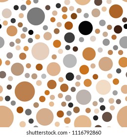 Dark Orange vector seamless pattern with spheres. Illustration with set of shining colorful abstract circles. Pattern can be used for futuristic ad, booklets.