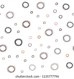 Dark Orange vector seamless pattern with spheres. Illustration with set of shining colorful abstract circles. Beautiful design for your business advert.