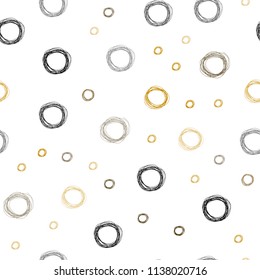 Dark Orange vector seamless pattern with spheres. Glitter abstract illustration with blurred drops of rain. New design for ad, poster, banner of your website.