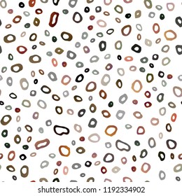Dark Orange vector seamless pattern with spheres. Glitter abstract illustration with blurred drops of rain. Pattern for design of window blinds, curtains.