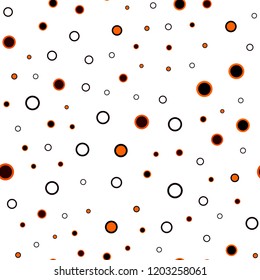 Dark Orange vector seamless pattern with spheres. Modern abstract illustration with colorful water drops. Trendy design for wallpaper, fabric makers.