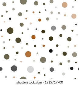 Dark Orange vector seamless pattern with spheres. Blurred bubbles on abstract background with colorful gradient. Pattern for design of window blinds, curtains.