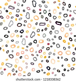 Dark Orange vector seamless pattern with spheres. Blurred decorative design in abstract style with bubbles. Template for business cards, websites.