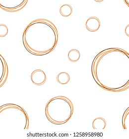 Dark Orange vector seamless pattern with spheres. Blurred decorative design in abstract style with bubbles. Texture for window blinds, curtains.
