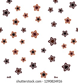 Dark Orange vector seamless pattern with christmas stars. Modern geometrical abstract illustration with stars. Template for business cards, websites.