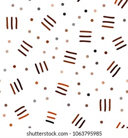 Dark Orange vector seamless template with geometric lines. Colorful seamless gradient with lines and signs of maths. Template for business cards, websites.