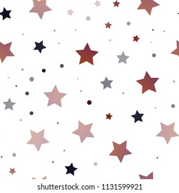 Dark Orange vector seamless template with sky stars. Blurred decorative design in simple style with stars. The pattern can be used for wrapping gifts.