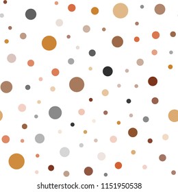 Dark Orange vector seamless template with circles. Blurred decorative design in abstract style with bubbles. Trendy design for wallpaper, fabric makers.