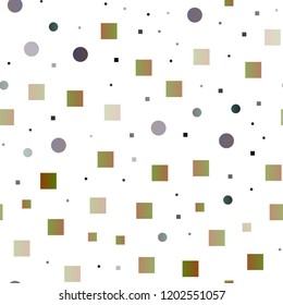 Dark Orange vector seamless template with spots, rectangles. Colorful gradient with circles, rectangles on abstract backdrop. Pattern for trendy fabric, wallpapers.