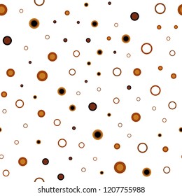 Dark Orange vector seamless template with circles. Beautiful colored illustration with blurred circles in nature style. Pattern for trendy fabric, wallpapers.