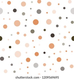 Dark Orange vector seamless template with circles. Beautiful colored illustration with blurred circles in nature style. Pattern for design of fabric, wallpapers.