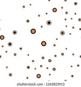 Dark Orange vector seamless template with circles. Blurred bubbles on abstract background with colorful gradient. Trendy design for wallpaper, fabric makers.