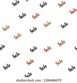 Dark Orange vector seamless template with selling words. Colorful set of  percentage signs in simple style. Design for business ads, commercials.