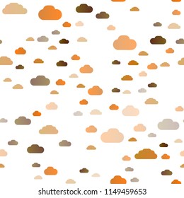 Dark Orange vector seamless texture with cloudy sky. Illustration with abstract gradient clouds. Template for business cards, websites.