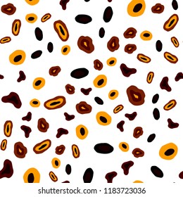 Dark Orange vector seamless texture with disks. Abstract illustration with colored bubbles in nature style. Trendy design for wallpaper, fabric makers.