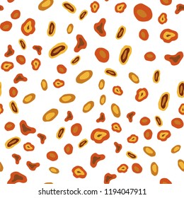 Dark Orange vector seamless texture with disks. Blurred bubbles on abstract background with colorful gradient. Trendy design for wallpaper, fabric makers.