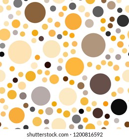 Dark Orange vector seamless texture with disks. Abstract illustration with colored bubbles in nature style. Pattern can be used for beautiful websites.
