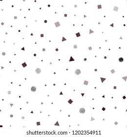 Dark Orange vector seamless texture with poly style with circles, cubes. Circles, lines, rhombus with colorful gradient. Pattern for design of window blinds, curtains.
