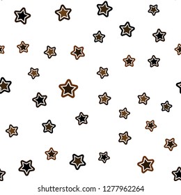 Dark Orange vector seamless texture with beautiful stars. Modern geometrical abstract illustration with stars. Texture for window blinds, curtains.