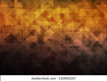 Dark Orange vector shining hexagonal shining triangular. Modern geometrical abstract illustration with gradient. Brand new style for your business design.