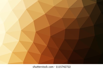 Dark Orange vector shining hexagonal shining triangular. Creative geometric illustration in Origami style with gradient. The template can be used as a background for cell phones.