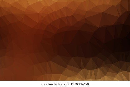 Dark Orange vector shining hexagonal template. Shining illustration, which consist of triangles. The best triangular design for your business.