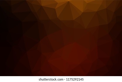 Dark Orange vector shining hexagonal background. Creative geometric illustration in Origami style with gradient. A completely new template for your business design.