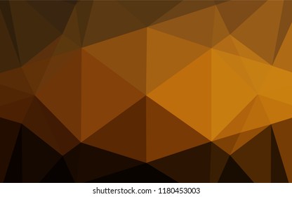 Dark Orange vector shining hexagonal pattern. Shining illustration, which consist of triangles. The elegant pattern can be used as part of a brand book.