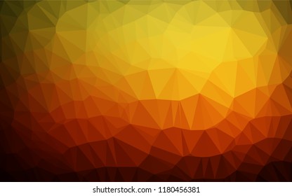 Dark Orange vector shining hexagonal background. Creative geometric illustration in Origami style with gradient. The elegant pattern can be used as part of a brand book.