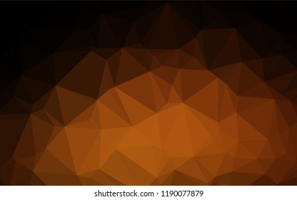 Dark Orange vector shining hexagonal pattern. Creative geometric illustration in Origami style with gradient. The textured pattern can be used for background.