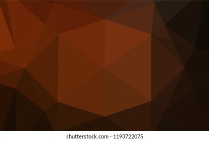 Dark Orange vector shining hexagonal template. Geometric illustration in Origami style with gradient.  The polygonal design can be used for your web site.