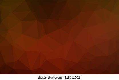 Dark Orange vector shining hexagonal background. Brand new colored illustration in blurry style with gradient. Triangular pattern for your business design.