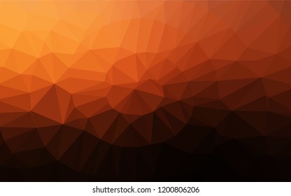 Dark Orange vector shining hexagonal pattern. Modern geometrical abstract illustration with gradient. The best triangular design for your business.