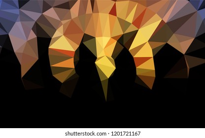 Dark Orange vector shining hexagonal template. Geometric illustration in Origami style with gradient.  A completely new design for your business.