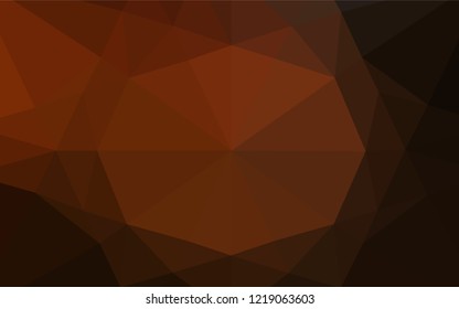 Dark Orange vector shining hexagonal pattern. Geometric illustration in Origami style with gradient.  A completely new template for your business design.