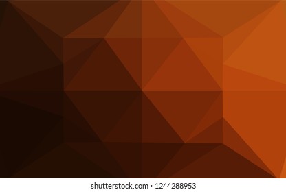 Dark Orange vector shining hexagonal template. Glitter abstract illustration with an elegant design. The best triangular design for your business.