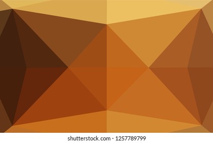 Dark Orange vector shining hexagonal pattern. Shining illustration, which consist of triangles. The textured pattern can be used for background.