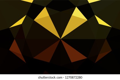 Dark Orange vector shining hexagonal background. Creative geometric illustration in Origami style with gradient. The polygonal design can be used for your web site.