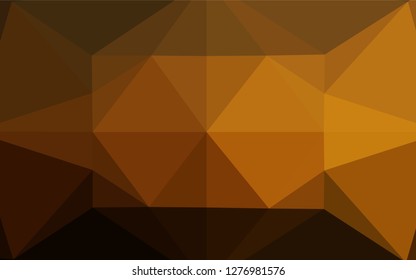 Dark Orange vector shining hexagonal template. Glitter abstract illustration with an elegant design. The template can be used as a background for cell phones.